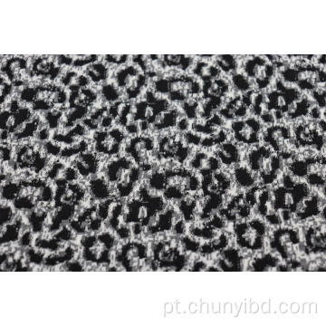 Tecido Jacquard com estampa de leopardo em preto e branco